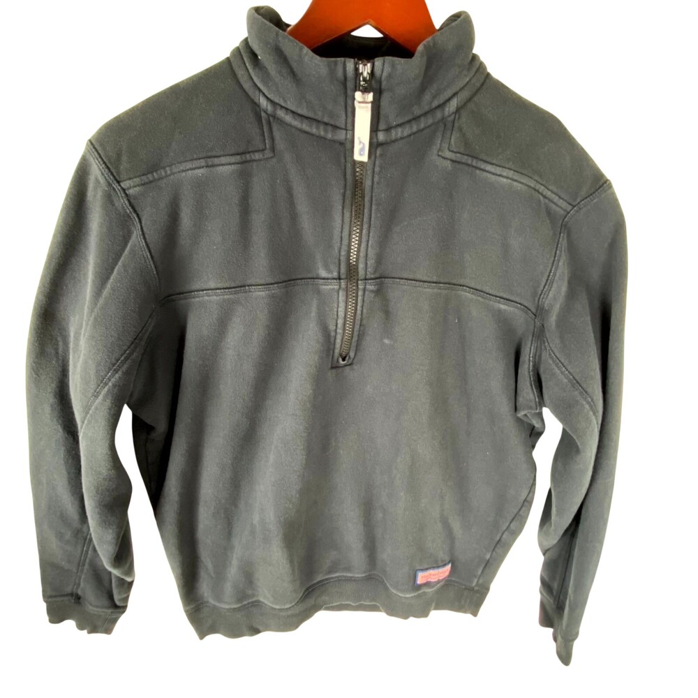 Vineyard Vines Sweater Womens Small Black Long Sleeve Outdoor Half Zip Pullover